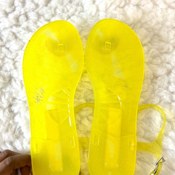 Katy Perry The Geli Yellow Rainbow Pool Beach Jelly Sandals Women Size 10-11 - Picture 7 of 9